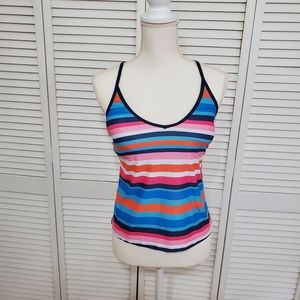 Nautica Multi-colored Striped Tankini, Size Small